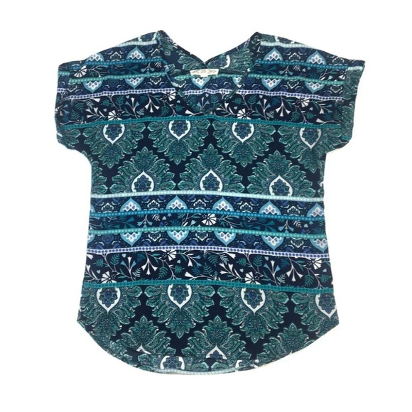 WS118 Pink Rose Paisley Blouse Top XS - Picture 1 of 4